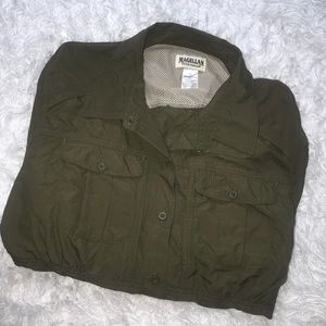 Olive Magellan Fishing Shirt Youth XL/Women’s S/M
